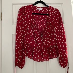 Intermix red polka dot top